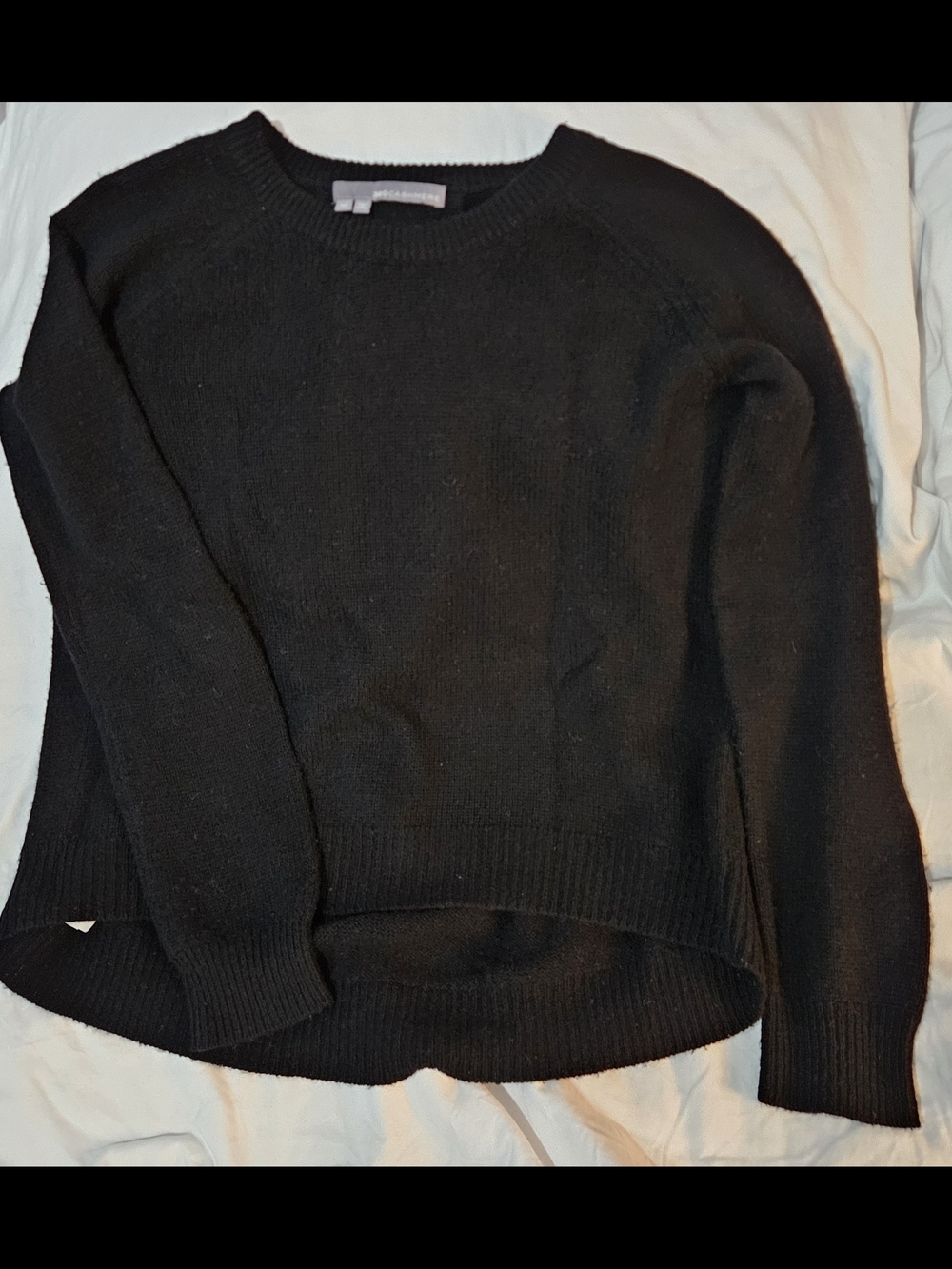 360 Cashmere Black Crewneck Sweater